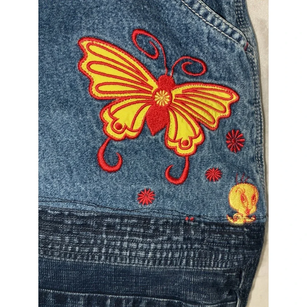 Vintage Reworked Denim Bag Looney Tunes Butterfly Up-cycled Handmade 20x16
